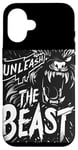 Coque pour iPhone 16 Déclaration cool Unleash the Beast pour garçons et filles