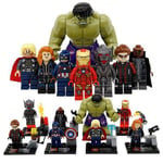 8 Figurines Personnages Avengers Super Heros Hulk Thor Iron Man Captain America Et Leurs Amis Lia12334