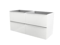 Meuble sous vasque suspendu blanc brillant l.120 x H.60 x P.45 cm, GoodHome Imandra