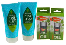 4 Piece Tea Tree Set - 2 x Facial Gel Scrubs And 2 Tea Tree Essential Oils