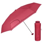 PERLETTI Mini Parapluie Femme Pliant Couleur Unie Rouge - Petit Parapluie Super Compact de Poche Ultra Léger - Ombrelle Dame Ouverture Manuelle Coupe Vent - Diamètre 90 cm (Rouge)