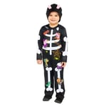 Amscan- Déguisement Squelette Enfant 3-4 Ans Peppa Pig Hallowee Skeleton, 10237175, Black/White, Small