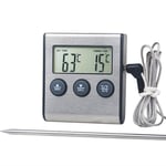 sonde thermomètre de four de cuisine sans fil à télécommande numérique, pour barbecue, four à viande, minuterie de température réglée manuellement