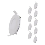 Spot led Encastrable Rond blanc 12W (Pack de 10) - Blanc Chaud 2300K - 3500K Silamp