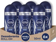 Nivea Men Nivea Roll-On Cool Kick Men - 50 Ml - Pack of 6