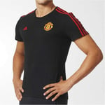 adidas MUFC 3S Tee t-Shirt pour Homme L Noir/Rouge