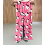 Hello Kitty Flanellpyjamas i tecknad stil - Mjuka och tjocka isolerande pyjamas för kvinnor Rose Red M