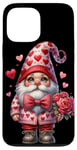 iPhone 13 Pro Max Heart Gnome Graphic And Valentines Flowers For Her Cute Love Case