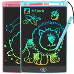 JOEAIS Tablette Dessin Enfant 2 Pack, Tablette Graphique De 8,5 Pouces pour Enfants, Jeux Ardoise Magique Cadeaux Parfaits pour Les GarçOns Et Les Filles 3 4 5 6 7 8 9 10 11 12 Ans (Rose + Bleu)