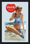 Empire 537331 Miroir imprimé avec Cadre en Plastique façon Bois Pin-up Coca-Cola 20 x 30 cm