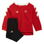 adidas Bébé fille I Salah Fb Set Survtement, Top:vivid Red/White/Gold Met. Bottom:black/Gold Met., 9 mois EU