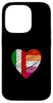 Coque pour iPhone 14 Pro Drapeau LGBTQ Italie Lesbienne Pride Cœur Amour LGBTQIA