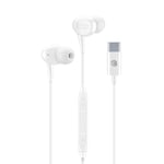 Music Sound | ÉCOUTEURS Intra-Auriculaires | Écouteurs Intra-Auriculaires Stéréo avec Fil et Microphone Intégré – Connecteur USB-C - Câble Anti-enchevêtrement de 1,2 m – Couleur Blanc AUINEARMSTYPECW