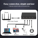 Adaptive 8 Port Ethernet Switch Plug And Play Network Splitter US 100‑240V 100M❤