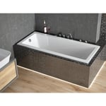 Baignoire rectangulaire blanche à encastrer + repose tête - modern slim - 170 x 70