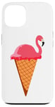 Coque pour iPhone 13 Glace Gaufrier Boule de glace Flamant rose