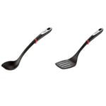 Tefal K2060514 Ingenio Cuillère ustensile de Cuisine Noir résistant sans bisphénol A avec Insert Silicone & Ingenio Spatule à Angle sans bisphénol A avec Insert Silicone K2060814