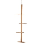 Arbre à chat poteau à griffer hauteur réglable dim. 43L x 27I x 228-260H cm 4 niveaux d'activités marron