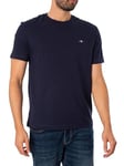 GANT Mens Shield Short Sleeve T-Shirt - Navy 433 - XS