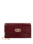 Dune Sapphire Leather Chain Micro Bag, Burgundy