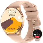 Blackview Montre Connectée Femme 1.43" Cadre métallique rond Smartwatch avec Répondre/appeler/Podomètre pour Samsung Iphone Android