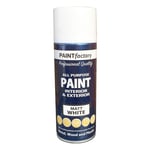 Matt White Spray Paint  For Interior & Exterior Use 400ml Paint Factory