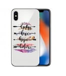 Coque Iphone XS plumes boho chic quotes love dream boheme transparente