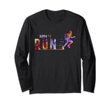 Born to Run Marathon Runner Sports Colorful Long Sleeve T-Shirt