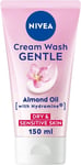 NIVEA Gentle Face Cream Wash 150ml Cleanser Almond Oil for Dry Sensitive Skin