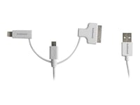 Hähnel - Câble de chargement / de données - USB mâle pour Apple Dock, Micro-USB de type B, Lightning mâle - 1.5 m