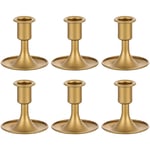 Ahlsen - Lot de 6 Petite Bougeoirs Métal pour Bougies Pilier, Chandelier Bougeoir Doré Décoratif Supports de Bougie Classique Bougeoirs Coniques pour