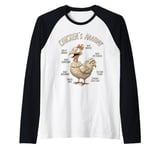 Funny And Crazy Chicken Lover's Design Raglan Baseball Tee