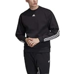 Adidas M MH 3S Crew Sweatshirt - Black/White, Large