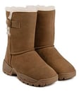 Just Sheepskin Berkshire Ladies Mid-calf Length Sheepskin Boots With Chunky Sole - Brown, Brown, Size 6, Women