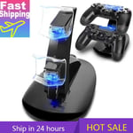 Dual USB Game Controller Chargeur Pour PS4 Double Gamepad Poignée Support Charge Dock Stand Station Pour PS4-Slim-Pro,noir