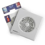 Bathroom Extractor Fan Wall Ceiling 4 Inch 100mm Basic Quiet 5 Watts 27db White