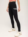 Superdry High Waist Core Sports Leggings, Black/White