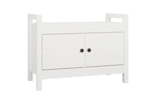 beBasic Skobänk vit 80x40x60 cm massiv furu - White & skohylla med bänk Vit