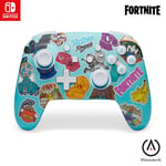 Manette sans fil améliorée PowerA pour Nintendo Switch, modèle OLED et Switch Lite, accessoire de jeu, manette de jeu, manette gaming, manette Bluetooth, sous licence officielle - Fortnite Sticker Mania