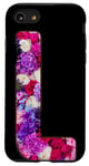 Coque pour iPhone SE (2020) / 7 / 8 Lettre L florale vibrante