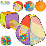 Spielwerk - Tente de jeu pour enfants avec Tunnel Fonction pop-up Incl. 200 balles Intérieur extérieur