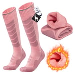 2 Paires Chaussette de SKI Laine Alpaga Pour Hommes et Femmes, Chaussettes Thermiques d'hiver de Contention pour Ski, Randonnée, Cyclisme, Sport