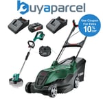 Bosch Advanced Rotak 36v-40-650 36v Cordless Lawnmower 42cm & Trimmer 2x Batts