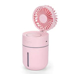 2 in 1 Portable USB Fan flexible with air diffuser Cooler Mini Fan Handy Desk Home Office Cooling mist Fan humidifier 400ml 94 * 90 * 157mm-Pink