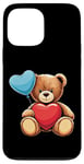 Coque pour iPhone 13 Pro Max Ours en peluche coeur amour joyeux Saint-Valentin