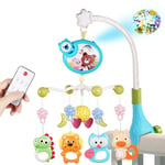 Aolso Musical Lit Bébé Mobile Musical bébé,0+ Mois, Mobile Bebe Poussette,3-in-1 Mobile Musical Lit Bébé avec Lumières et Musique,Mobile Musical Berceau Bébé, Projecteu - Cadeau pour Nouveau Née