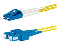 Lanview - Patch-Kabel - Lc/Upc Enkelläge (Hane) Till Sc/Upc Enkelläge (Hane) - 3 M - 2 Mm - Fiberoptisk - Duplex - 9 / 125 Mikrometer - Os2 - Halogenfri - Gul