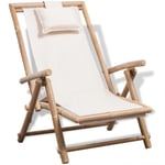 Chaise longue de jardin Bambou - Bains de soleil, Fauteuil de Jardin, Transat jardin - 62 x 86 x (71-91) cm