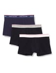 Tommy Hilfiger Men Boxer Short Trunks Underwear Pack of 3, Black (Pitch Blue/Pink/Antique Silver), S