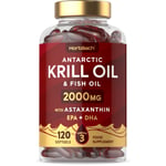 Antarctic Krill Oil 2000mg | 120 Capsules | High Strength | By Horbaach